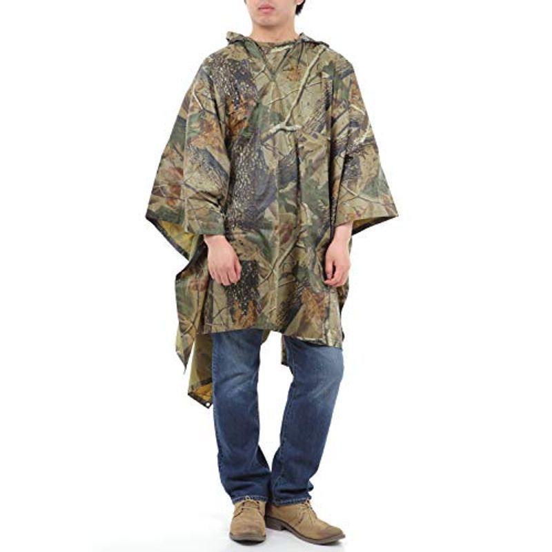Milicross ミリクロス 多機能 ミリタリーポンチョ フリーサイズ メンズ レインコート ロング丈 防水 収納ケース付き サバイバ 新規購入