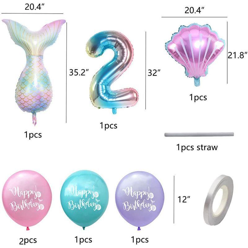 超特価sale開催 Ryohan 誕生日 数字バルーン 飾り付け人魚マーメイド シェル風船組み合わせ パーティー 装飾32インチ バルーン0 9 記念日 デコレ Coopedel Com