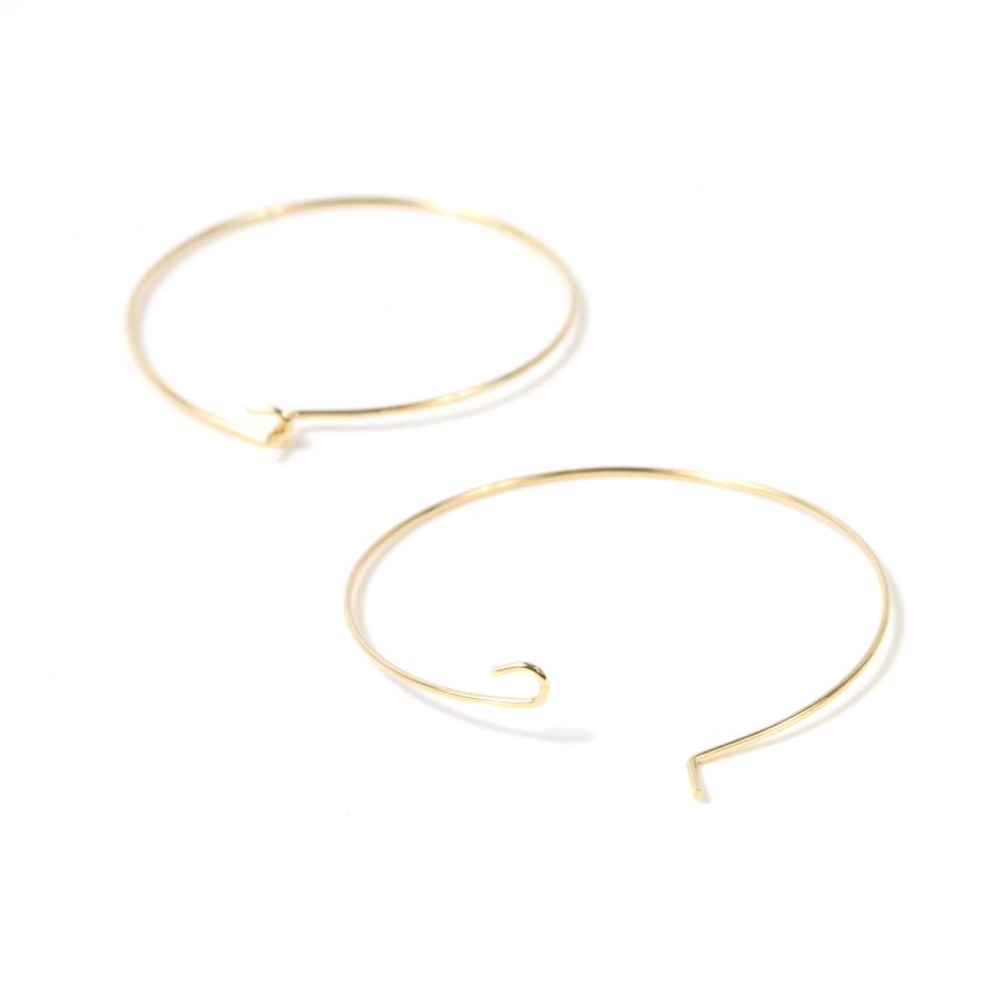 ピアス・イヤリング 1ペア フープピアス30mm 16Kゴールド [変色し  