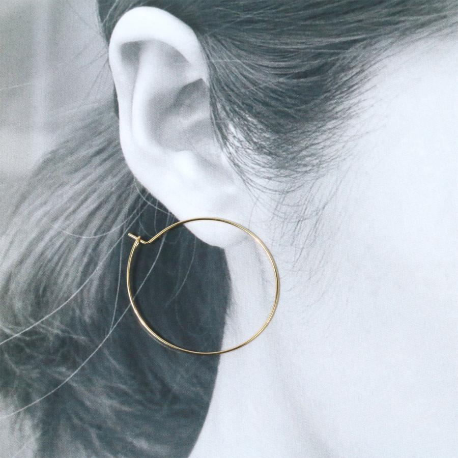 ピアス・イヤリング 1ペア フープピアス30mm 16Kゴールド [変色し  