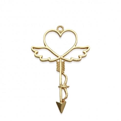 空枠 キューピットの矢 きれいめゴールド ハート 弓 キューピット 弓矢 アロー はーと ラブ 恋 フレーム レジン枠 0906 H 隠れ工房 Greenocean 通販 Yahoo ショッピング