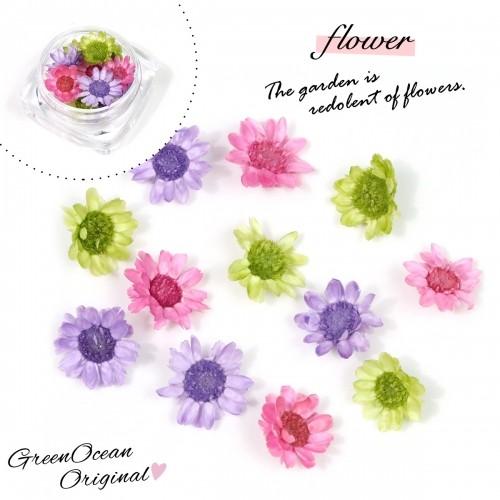 ドライフラワー 12輪 3色ミックス スターフラワー クレマチス 小花 プリザーブドフラワー 花材 紫 パープル むらさき ピンク もも 緑 グリーン 隠れ工房 Greenocean 通販 Yahoo ショッピング