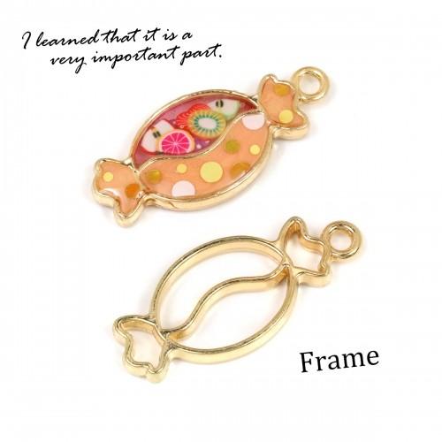 空枠 シンプルキャンディ きれいめゴールド 飴 あめ 食べ物 お菓子 レジン枠 フレーム かわいい 1026 隠れ工房 Greenocean 通販 Yahoo ショッピング