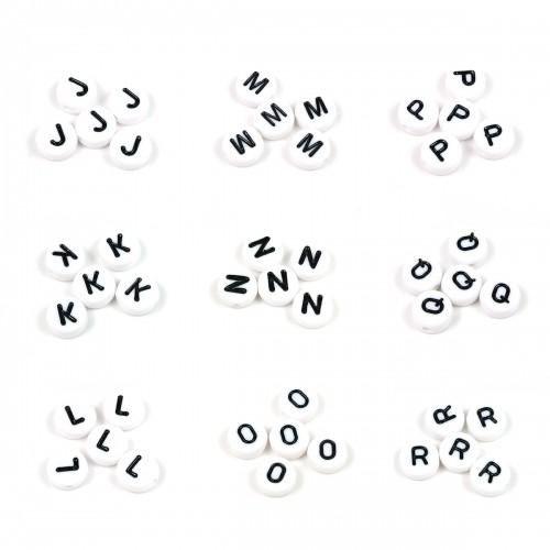 ビーズ 5個 お好きな文字が選べます♪アルファベットビーズ A〜N 