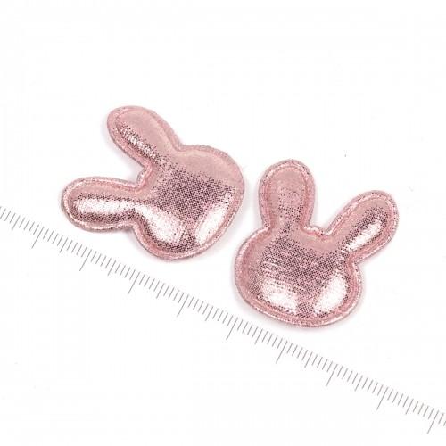 服飾パーツ 2個 うさぎちゃん キラキラ銀桜 ウサギ ラビット 動物 光沢