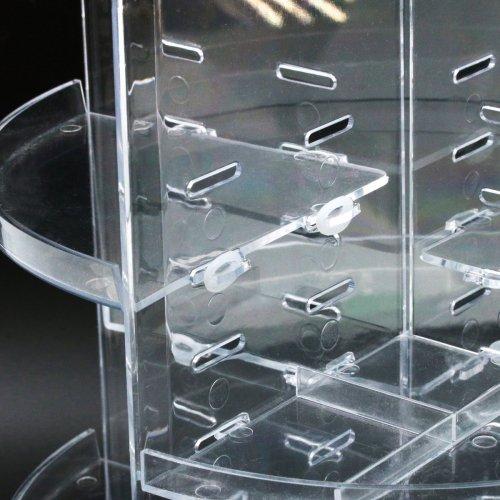 送料無料 収納雑貨 360度回転 くるくるタワーラック クリア 収納