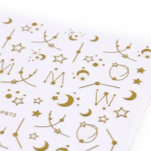 ネイルシール コスモ きれいめゴールド レジンシール 星 ホシ 月 つき 夜空 星座 宇宙 ネイル ネイルシール デコ レジン G 隠れ工房 Greenocean 通販 Yahoo ショッピング