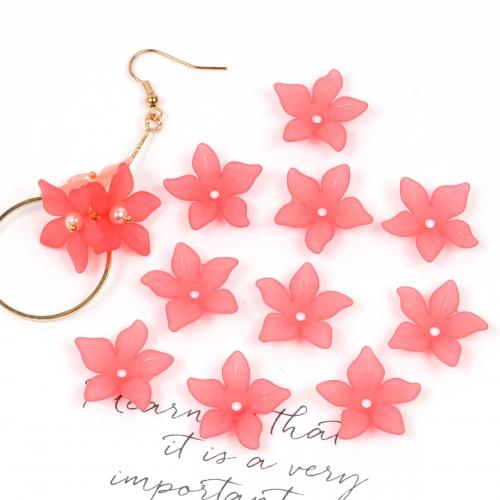 プラパーツ 10個 フラワーパーツ 5枚花 シースルーコーラル ハイビスカス マリン 赤 ピンク レッド マット 小花 春 アクリル ビーズ 手芸 G 隠れ工房 Greenocean 通販 Yahoo ショッピング