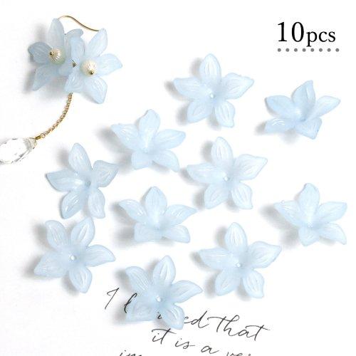 プラパーツ フラワーパーツ 5枚花 10個 マット 小花 マリン 青 春  