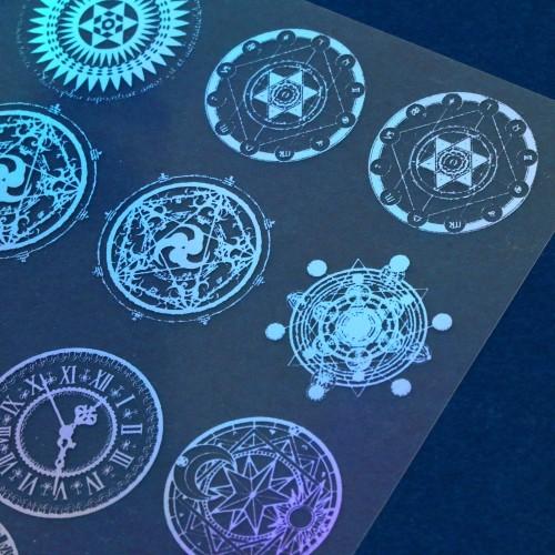 イラストシート 魔方陣 シルバーオーロラ 魔法陣 不思議 偏光 封入 コラージュ フィルム レジンシール ネイル デコ G 隠れ工房 Greenocean 通販 Yahoo ショッピング
