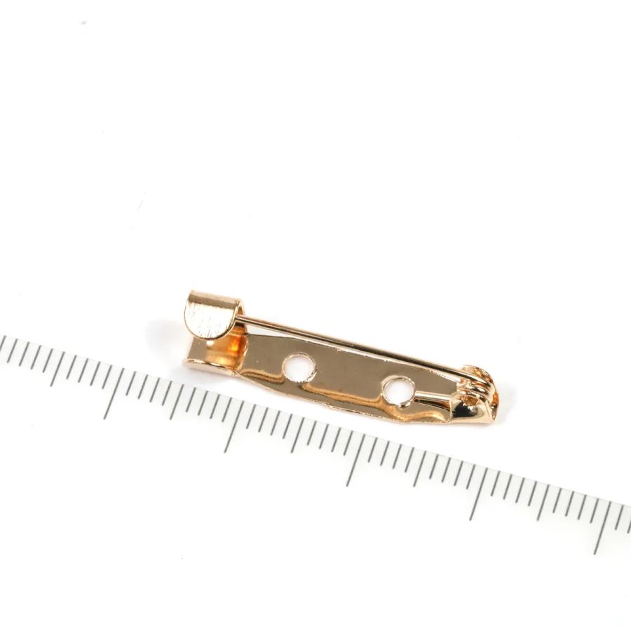 基本パーツ 100個 大容量 ブローチピン 25mm きれいめゴールド 2つ穴