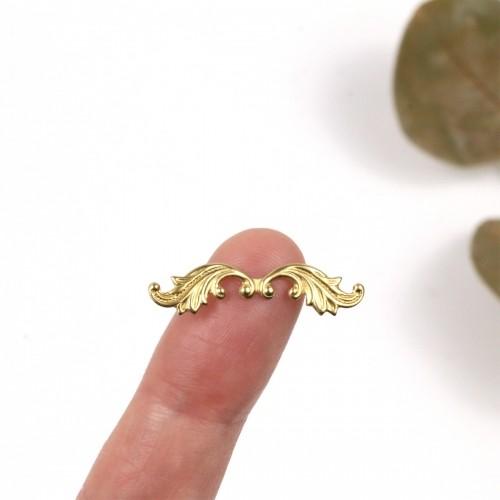 チャーム 10個 ペアウイング ゴールド 羽根 フェザー モチーフ 鳥 ハネ