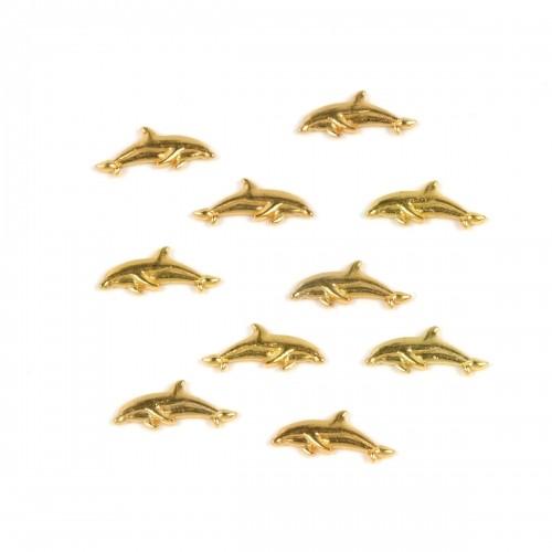 チャーム 10個 シャチ 楽々封入♪カン無しチャーム ゴールド くじら