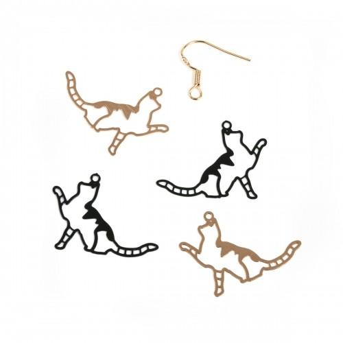 透かしチャーム 2個 キジトラにゃんこ ブラック メタルチャーム 猫 ネコ ねこ ニャンコ 動物 Pair B 隠れ工房 Greenocean 通販 Yahoo ショッピング