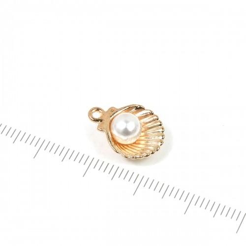 チャーム パールつきシェル 中 きれいめゴールド パールホワイト 真珠 Sea 海 貝 貝殻 夏 Summer ホタテ マリン 1010 隠れ工房 Greenocean 通販 Yahoo ショッピング