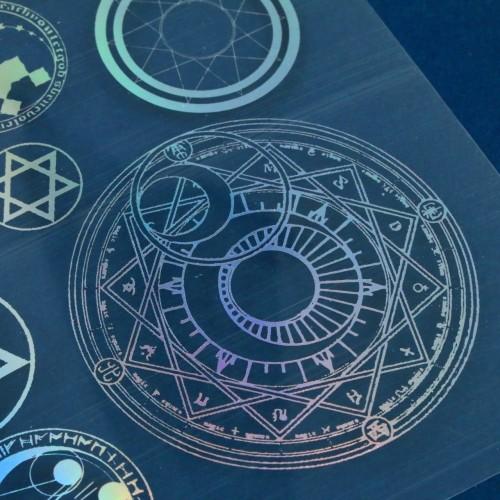 イラストシート 魔方陣2 シルバーオーロラ 魔法陣 不思議 偏光 封入 コラージュ フィルム レジンシール ネイル デコ G 隠れ工房 Greenocean 通販 Yahoo ショッピング