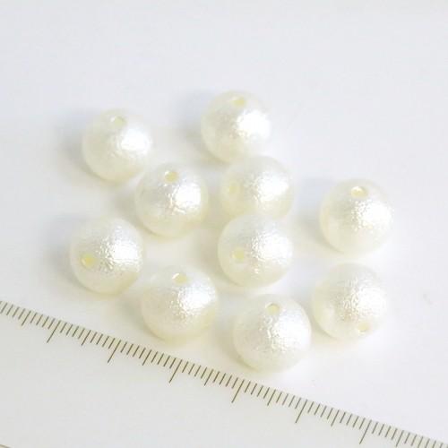 パール 10個 シュガーパール 12mm パールホワイト コットンパール風 