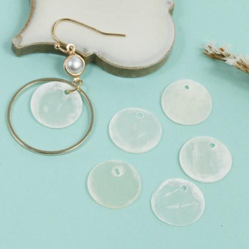 シェルパーツ 5個 シェル ラウンドプレート 15mm ホワイト 円 丸