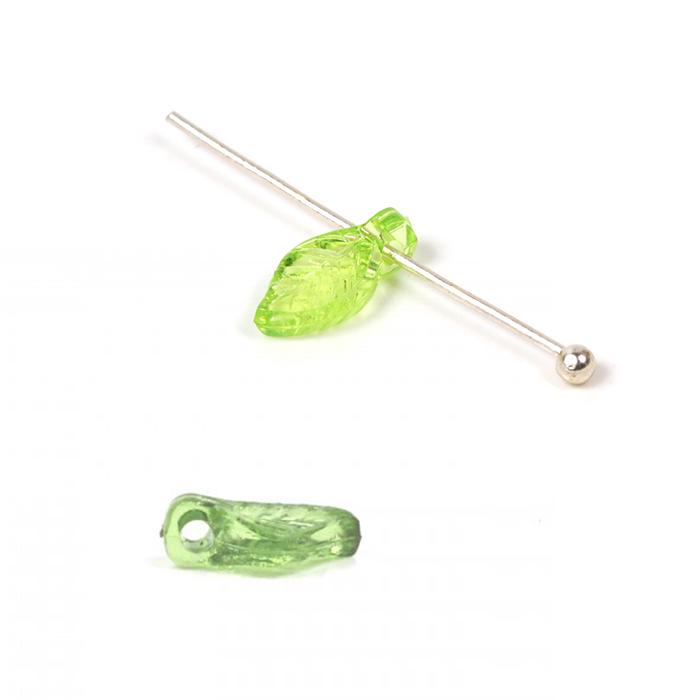 ビーズ 10個 ミニリーフ セット プラパーツ 葉っぱ 植物 フルーツ 果物