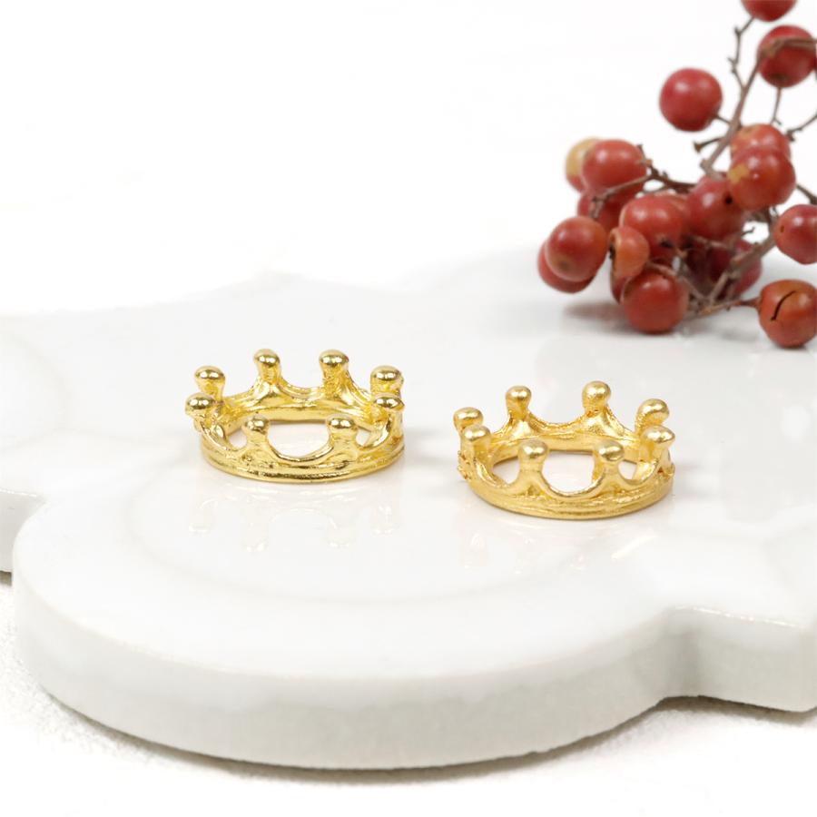 チャーム ミルククラウン大 ゴールド リング 冠 コネクター キング