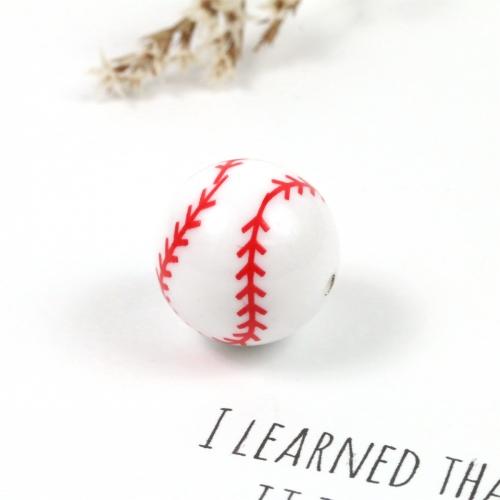 ビーズ 野球ボール ホワイト レッド 野球部 ベースボール スポーツ 部活 応援 円 球体 丸 アクリル ソフトボール 記念 手芸 パーツ G 隠れ工房 Greenocean 通販 Yahoo ショッピング