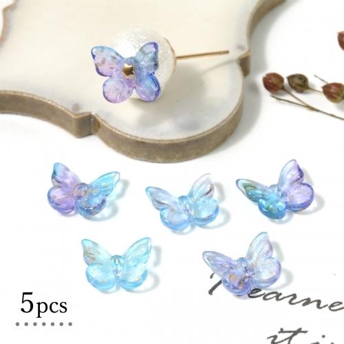 ビーズ 5個 ガラスの夢色バタフライ ブルーグラデ ゴールド 蝶々 ちょうちょ チョウチョ ネイルパーツ レジンデコ デコパーツ 手芸 グラデーション G 隠れ工房 Greenocean 通販 Yahoo ショッピング