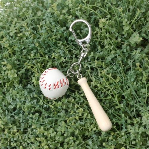 チャーム ミニチュア野球ボール ホワイト×レッド 野球部 ベースボール