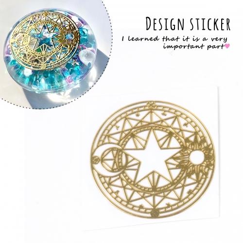 メタルシール 魔方陣 31mm 金属製 ゴールド 神聖幾何学図形 透かし 太陽 宇宙 魔法陣 いつでも送料無料 手芸 パーツ ステンドグラス 編 空枠 フレーム 星座