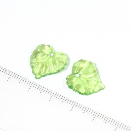 プラパーツ 10個 リーフA グリーン アクリル プラスチック 石 ストーン