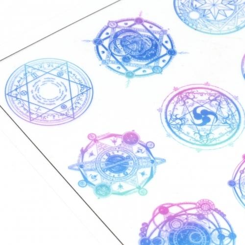 イラストシート 魔方陣 虹色グラデ 魔法陣 不思議 偏光 封入 コラージュ フィルム レジンシール ネイル デコ 手芸 G 隠れ工房 Greenocean 通販 Yahoo ショッピング