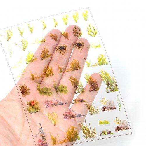 イラストシート 水草 植物 アクアリウム 水槽 サンゴ 海 金魚 夏 封入 コラージュ フィルム レジンシール ネイル デコ 手芸 G 隠れ工房 Greenocean 通販 Yahoo ショッピング