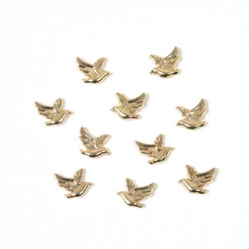 チャーム 10個 小鳥 楽々封入♪カン無しチャーム きれいめゴールド