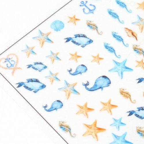 イラストシート 海の仲間たち2 オーシャンブルー ベージュ マリン 海 Sea 夏 ハワイ ガーリー 封入 コラージュ フィルム レジンシール ネイル デコ G 隠れ工房 Greenocean 通販 Yahoo ショッピング
