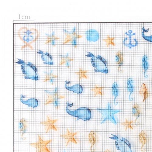 イラストシート 海の仲間たち2 オーシャンブルー ベージュ マリン 海 Sea 夏 ハワイ ガーリー 封入 コラージュ フィルム レジンシール ネイル デコ G 隠れ工房 Greenocean 通販 Yahoo ショッピング