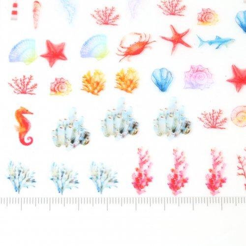 イラストシート 海の仲間たち マリン 海 Sea 夏 ハワイ ガーリー 封入 コラージュ フィルム レジンシール ネイル デコ 手芸 G 隠れ工房 Greenocean 通販 Yahoo ショッピング