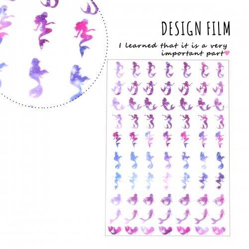 イラストシート マーメイド 虹色グラデ 人魚 不思議 シルエット 影 封入 コラージュ フィルム レジンシール ネイル デコ 手芸 G 隠れ工房 Greenocean 通販 Yahoo ショッピング