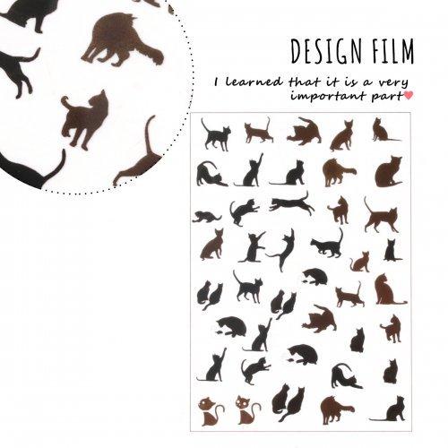 イラストシート ネコ ブラック ブラウン ねこ 猫 にゃんこ ニャンコ 不思議 シルエット 影 封入 コラージュ フィルム レジンシール ネイル デコ 手芸 G 隠れ工房 Greenocean 通販 Yahoo ショッピング