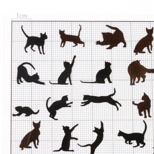 イラストシート ネコ ブラック&ブラウン ねこ 猫 にゃんこ ニャンコ