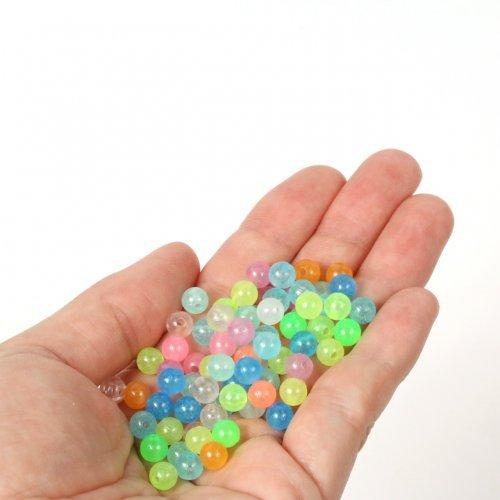 ビーズセット 9g 蓄光ビーズ6mm カラーMIX アクリル 丸 円 球 光る