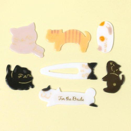 シリコン型・モールド 7種のにゃんこプレート ヘアクリップ・バレッタ  
