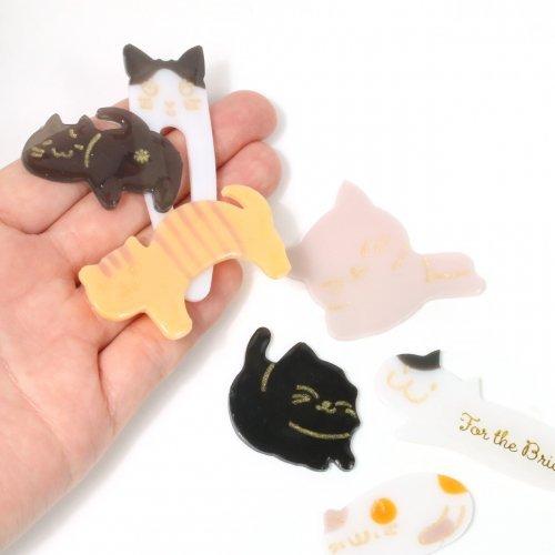 シリコン型・モールド 7種のにゃんこプレート ヘアクリップ・バレッタ  