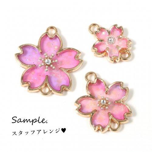 コネクター 2個 桜 L きれいめゴールド 春 spring さくら サクラ 花