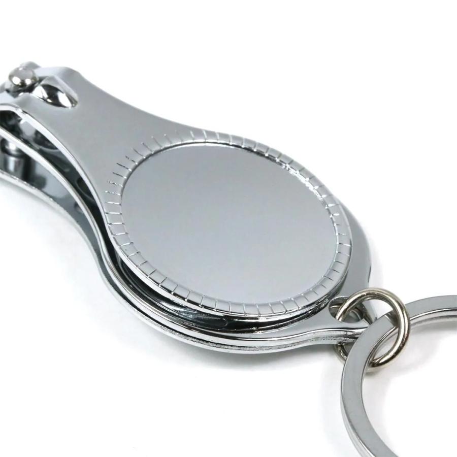 デコ土台 爪切り キーホルダー付 シルバー 小さい 昭和レトロ 土産物風