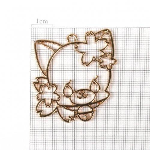 空枠 レジン枠 フレーム さくらの花飾りネコ 桜 フラワー はな