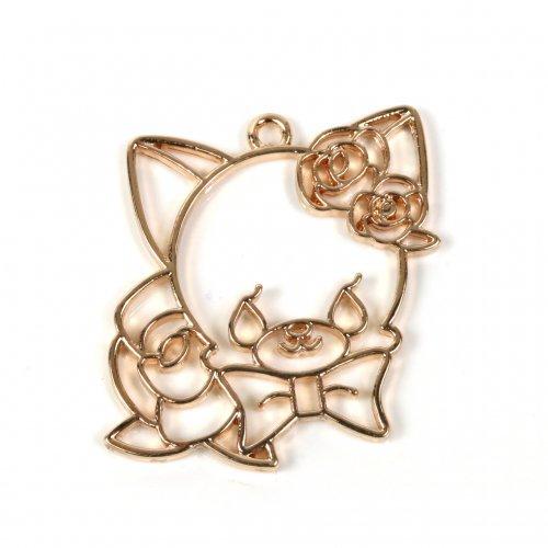 空枠 レジン枠 フレーム バラの花飾りネコ はな フラワー 猫 ねこ cat