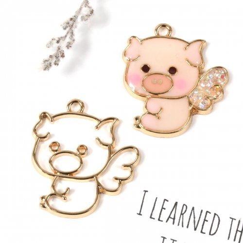 空枠 レジン枠 豚の天使 フレーム チャーム パーツ ブタ ぶた