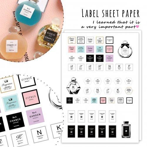 隠れ工房GreenOcean レフィル 2枚 ラベル紙 ミニ香水瓶型メモスタンド