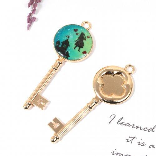 セッティング台 鍵 きれいめゴールド キー かぎ カギ key 土台 レジン