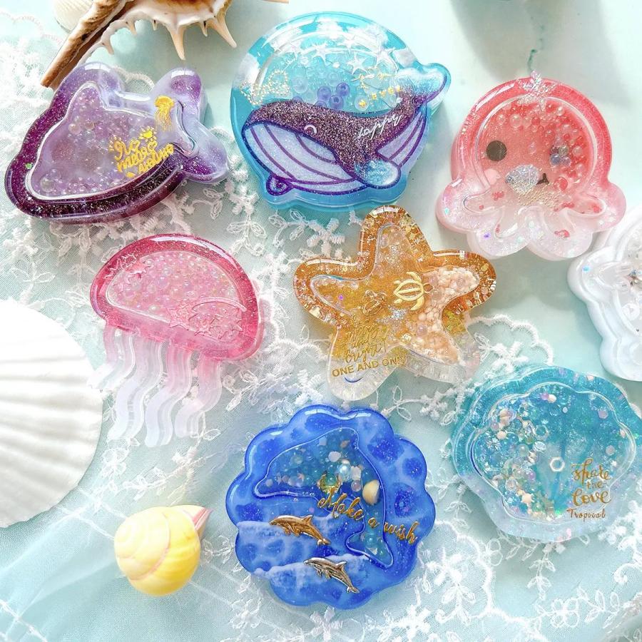 シリコン型・モールド 海の生き物のカシャカシャ シリコンモールド 海