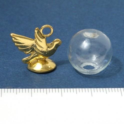 ガラス製の鳥のキャップボトル